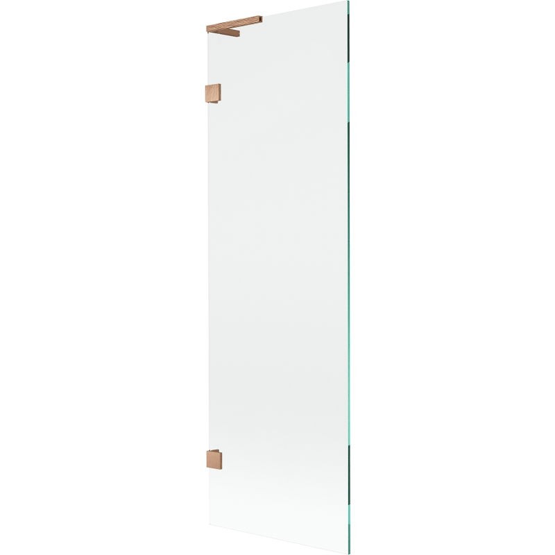 MEXEN/S Lunar L vanová zástěna FIX 60 x 150, transparent, měď kartáčovaná 897L-060-000-65-00