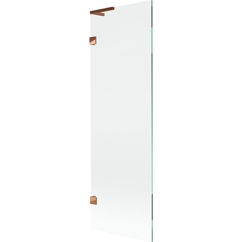 MEXEN/S Lunar L vanová zástěna FIX 60 x 150, transparent, růžové zlato 897L-060-000-60-00