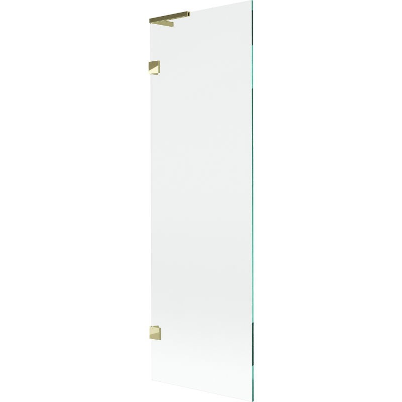 MEXEN/S Lunar L vanová zástěna FIX 60 x 150, transparent, zlatá 897L-060-000-50-00