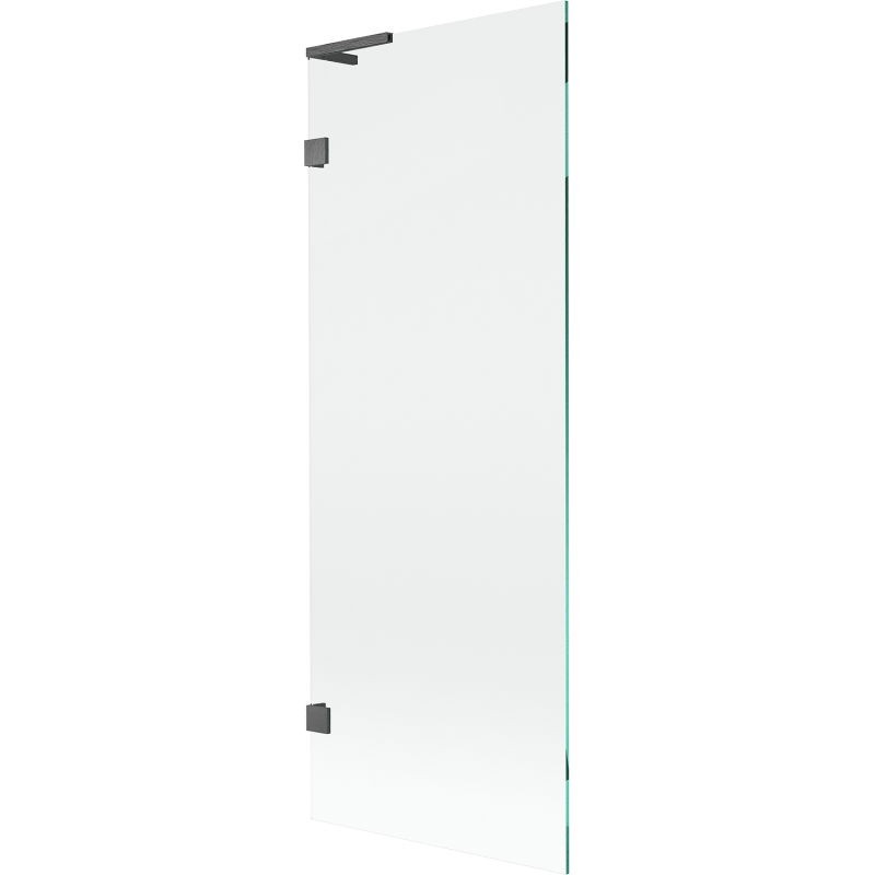 MEXEN/S Lunar L vanová zástěna FIX 70 x 150, transparent, grafit kartáčovaná 897L-070-000-66-00
