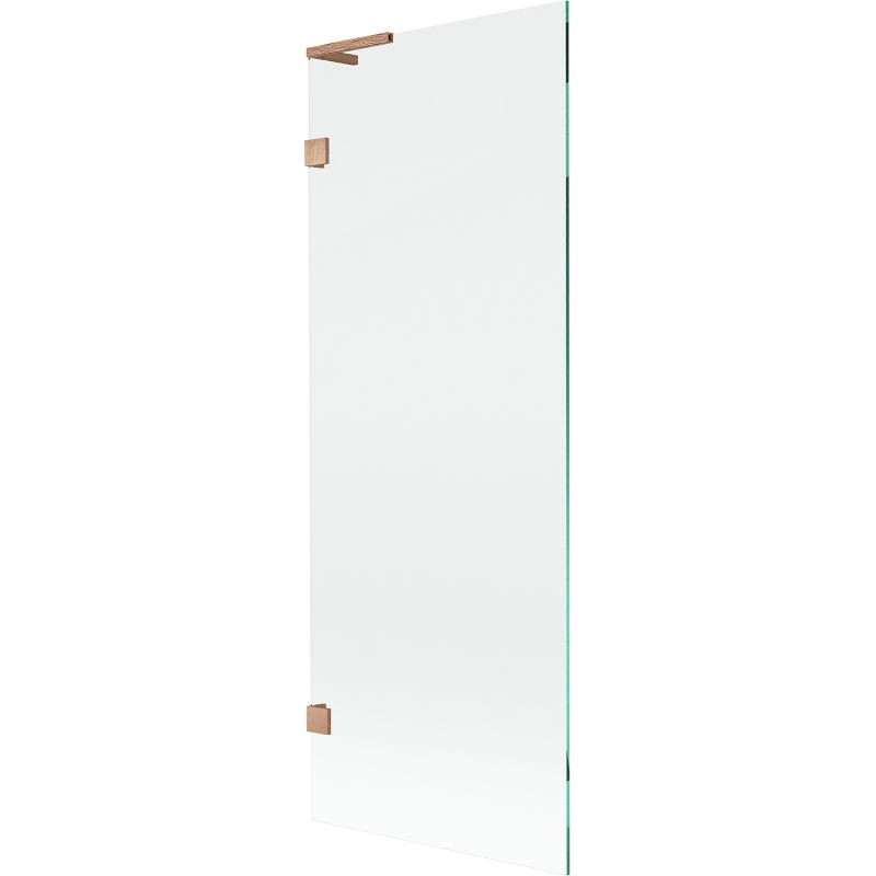 MEXEN/S Lunar L vanová zástěna FIX 70 x 150, transparent, měď kartáčovaná 897L-070-000-65-00