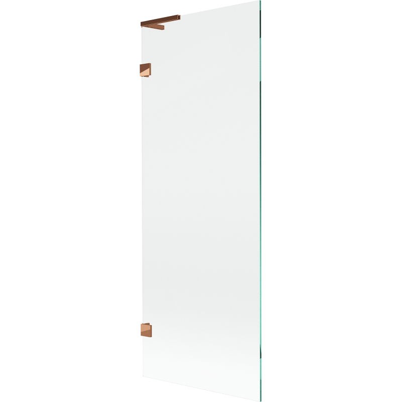MEXEN/S Lunar L vanová zástěna FIX 70 x 150, transparent, růžové zlato 897L-070-000-60-00