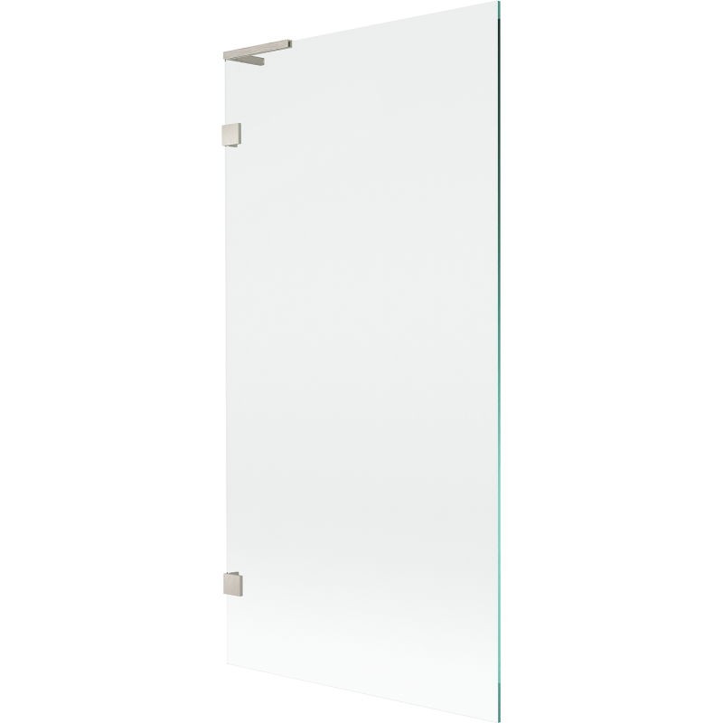 MEXEN/S Lunar L vanová zástěna FIX 90 x 150, transparent, nikl kartáčovaný 897L-090-000-97-00