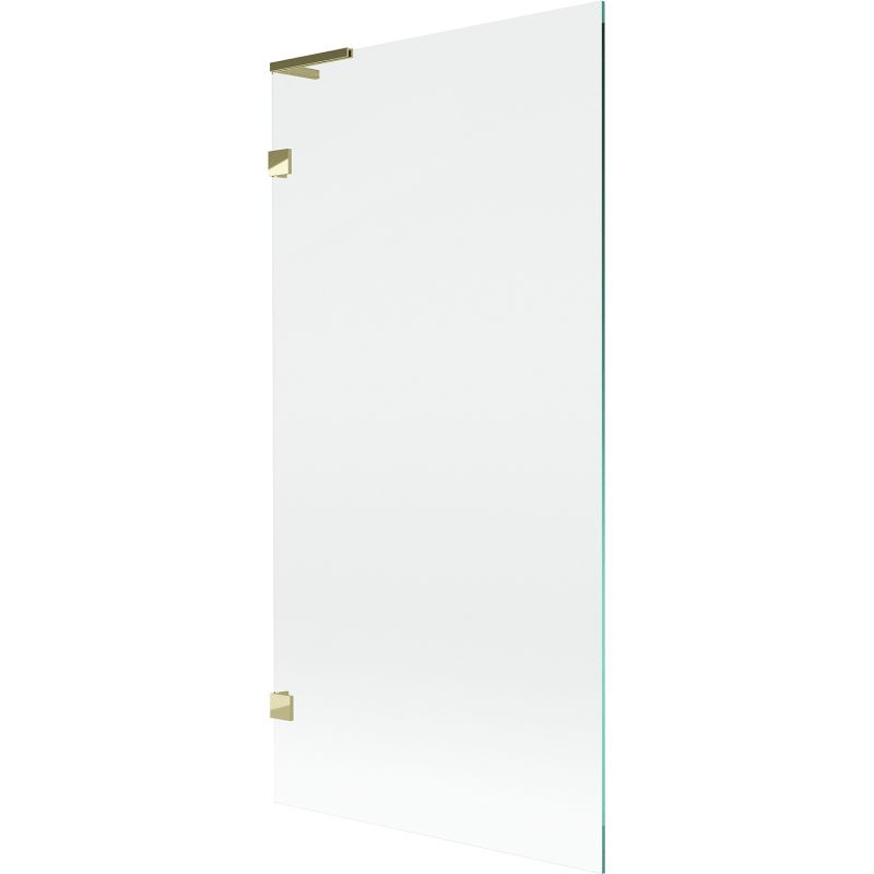 MEXEN/S Lunar L vanová zástěna FIX 90 x 150, transparent, zlatá 897L-090-000-50-00