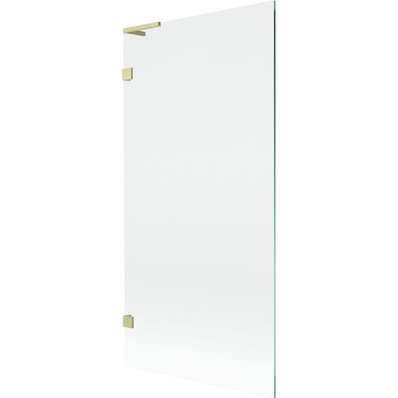 MEXEN/S Lunar L vanová zástěna FIX 90 x 150, transparent, zlatá kartáčovaná 897L-090-000-55-00