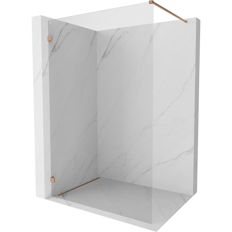 MEXEN/S Lunar Sprchová zástěna WALK-IN levá 60 x 200, transparent 8 mm, měď kartáčovaná 830-060-000-65-00-L