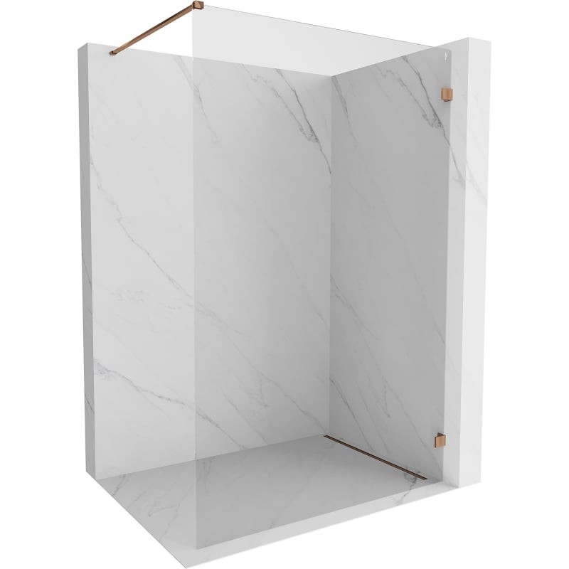 MEXEN/S Lunar Sprchová zástěna WALK-IN pravá 110 x 200, transparent 8 mm, růžové zlato 830-110-000-60-00-P