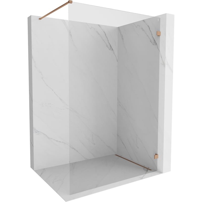 MEXEN/S Lunar Sprchová zástěna WALK-IN pravá 130 x 200, transparent 8 mm, měď kartáčovaná 830-130-000-65-00-P
