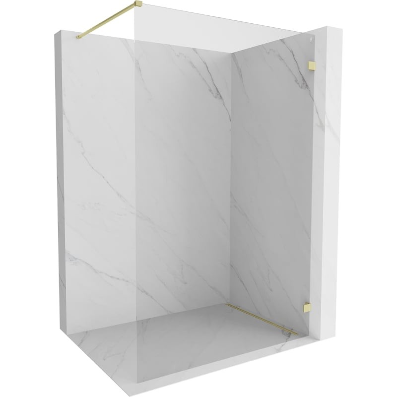 MEXEN/S Lunar Sprchová zástěna WALK-IN pravá 50 x 200, transparent 8 mm, zlato kartáčovaná 830-050-000-55-00-P