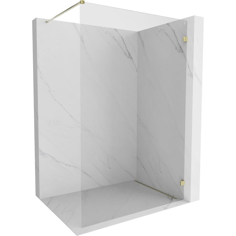 MEXEN/S Lunar Sprchová zástěna WALK-IN pravá 90 x 200, transparent 8 mm, zlato 830-090-000-50-00-P