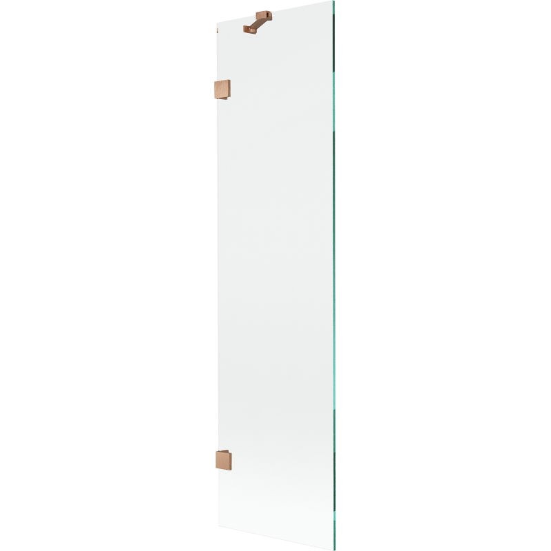 MEXEN/S Lunar vanová zástěna FIX 50 x 150, transparent, měď kartáčovaná 897-050-000-65-00