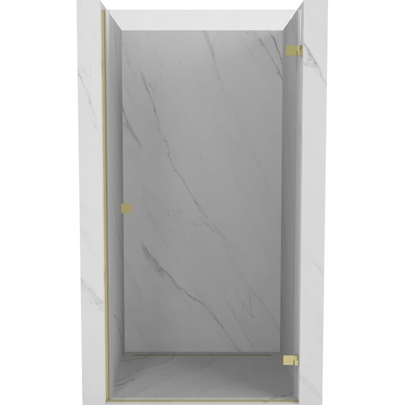 MEXEN/S Lunar-B sprchové dveře křídlové pravé 60, transparent, zlatá 832-060-000-50-00-P