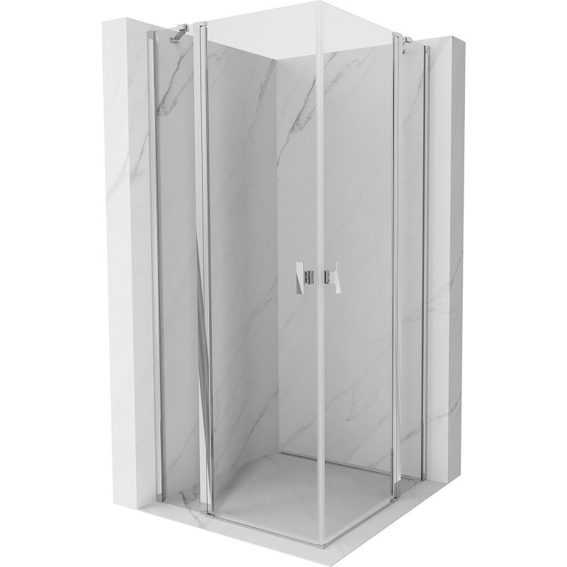 MEXEN/S Mist Duo sprchový kout dveře křídlové 85 x 85, transparent, chrom 8A4-085-085-01-00