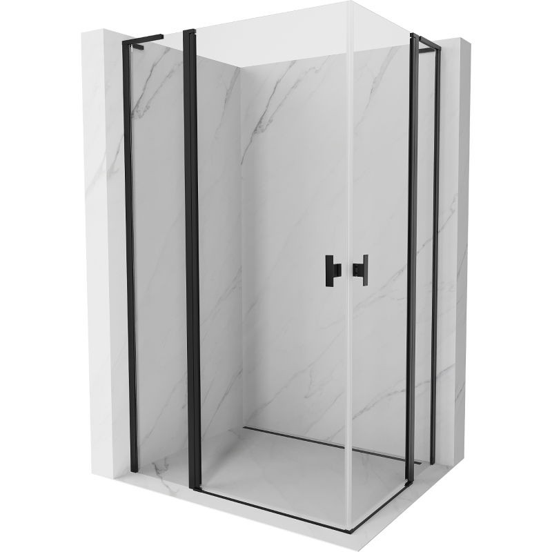 MEXEN/S Mist L Duo sprchový kout dveře křídlové 105 x 90, transparent, černá 8A4L-105-090-70-00