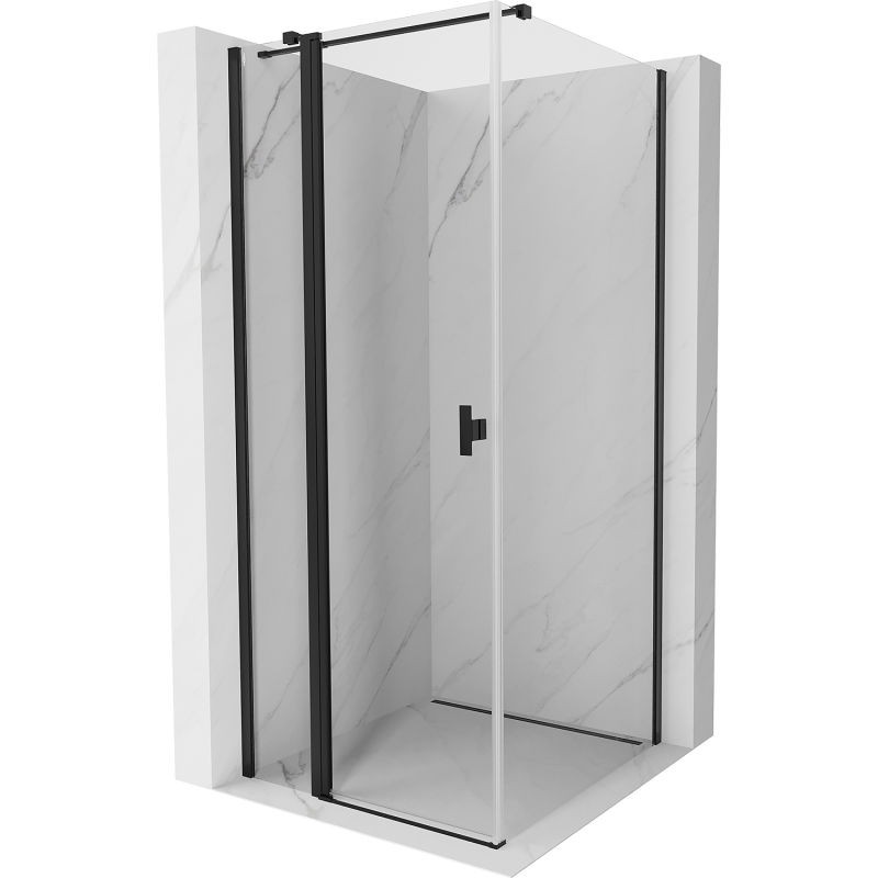 MEXEN/S Mist T sprchový kout dveře křídlové 90 x 90, transparent, černá 8A4T-090-090-70-00