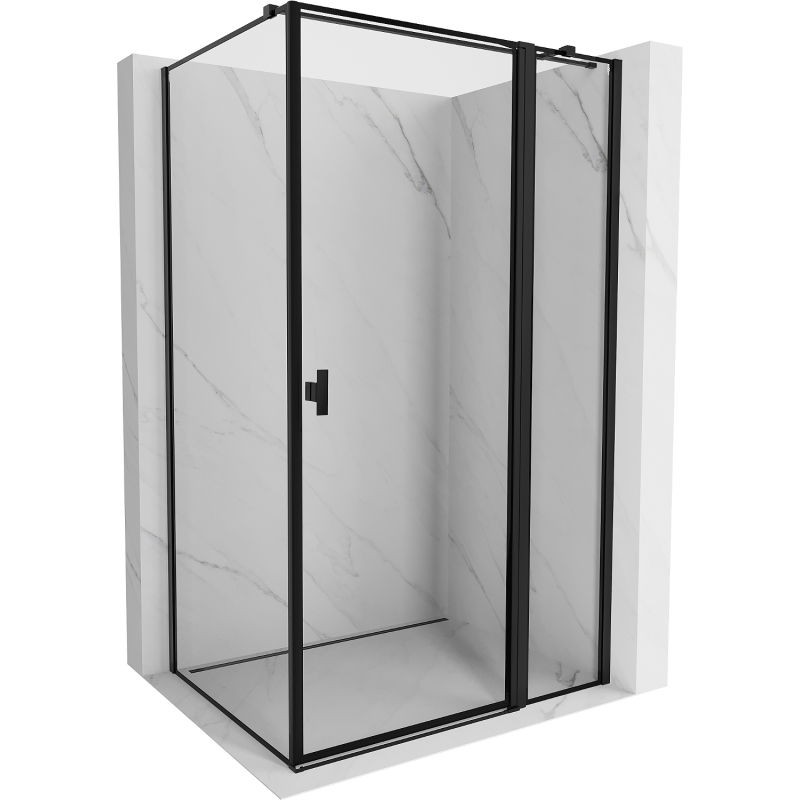 MEXEN/S Mist T sprchový kout dveře křídlové pravá 105 x 75, černý okraj, černá 8A4T-105-075-70-70-P