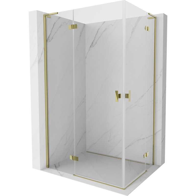 MEXEN/S Mist-H L Duo sprchový kout dveře křídlové 95 x 70, transparent, zlato 8A5L-095L-070P-50-00