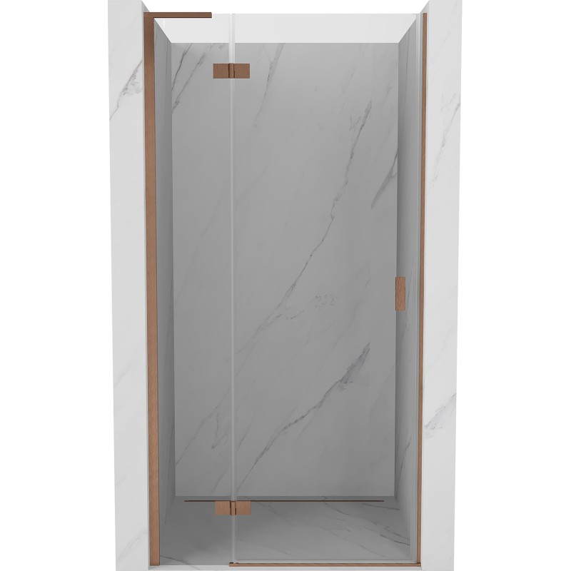 MEXEN/S Mist-H L sprchové dveře křídlové levé 80, transparent, měď kartáčovaná 8A5L-080-000-65-00-L