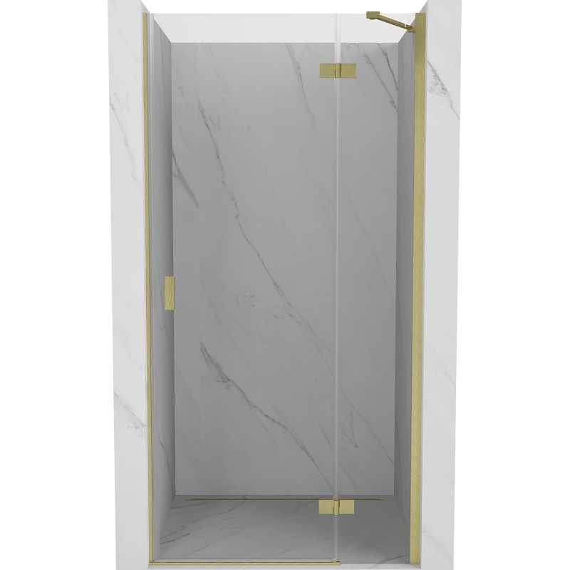 MEXEN/S Mist-H sprchové dveře křídlové pravé 105, transparent, zlatá kartáčovaná 8A5-105-000-55-00-P