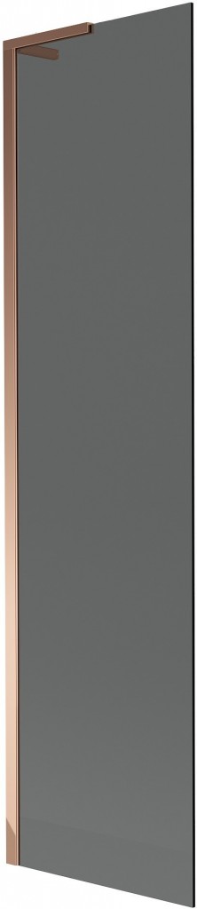 MEXEN/S Next L vanová zástěna FIX 50 x 150, grafit, růžové zlato 895-050-000-03-40-60