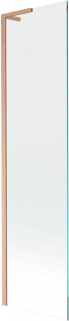MEXEN/S Next L vanová zástěna FIX 60 x 150, transparent, měď kartáčovaný 895-060-000-03-00-65