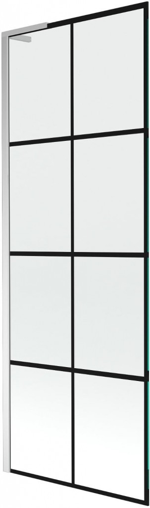 MEXEN/S Next L vanová zástěna FIX 70 x 150, černá vzor, chrom 895-070-000-03-77-01