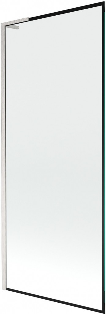 MEXEN/S Next L vanová zástěna FIX 80 x 150, černá vzor, nikl kartáčovaná 895-080-000-03-70-97