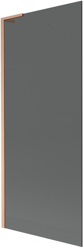 MEXEN/S Next L vanová zástěna FIX 80 x 150, grafit, měď kartáčovaná 895-080-000-03-40-65