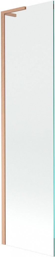 MEXEN/S Next L vanová zástěna FIX 90 x 150, transparent, měď kartáčovaný 895-090-000-03-00-65