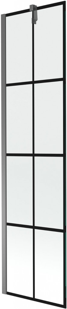 MEXEN/S Next vanová zástěna FIX 50 x 150, černá vzor, grafit metal 895-050-000-00-77-95