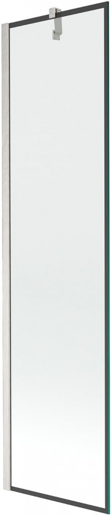 MEXEN/S Next vanová zástěna FIX 50 x 150, černá vzor, nikl kartáčovaná 895-050-000-00-70-97