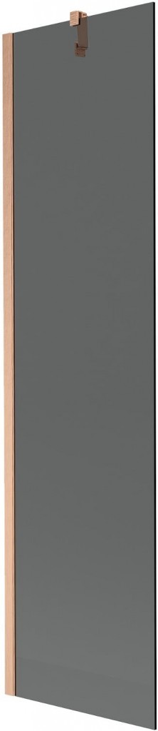 MEXEN/S Next vanová zástěna FIX 50 x 150, grafit, měď kartáčovaná 895-050-000-00-40-65