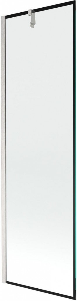 MEXEN/S Next vanová zástěna FIX 60 x 150, černá vzor, nikl kartáčovaná 895-060-000-00-70-97