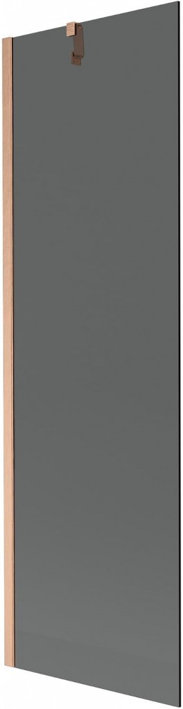 MEXEN/S Next vanová zástěna FIX 60 x 150, grafit, měď kartáčovaná 895-060-000-00-40-65