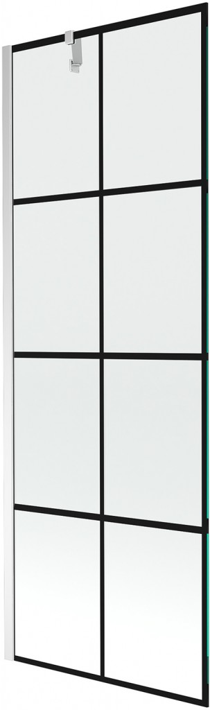 MEXEN/S Next vanová zástěna FIX 70 x 150, černá dekor, chrom 895-070-000-00-77-01