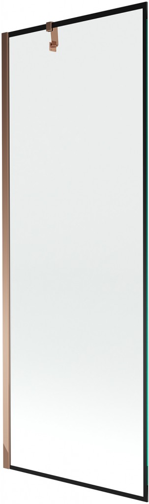 MEXEN/S Next vanová zástěna FIX 70 x 150, černá dekor, růžové zlato 895-070-000-00-70-60