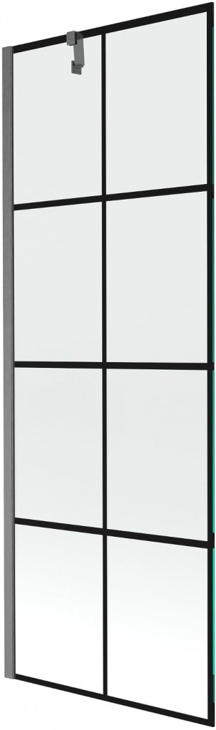 MEXEN/S Next vanová zástěna FIX 70 x 150, černá vzor, grafit kartáčovaná 895-070-000-00-77-66