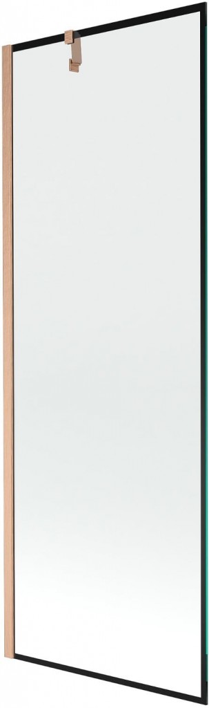 MEXEN/S Next vanová zástěna FIX 70 x 150, černá vzor, měď kartáčovaná 895-070-000-00-70-65