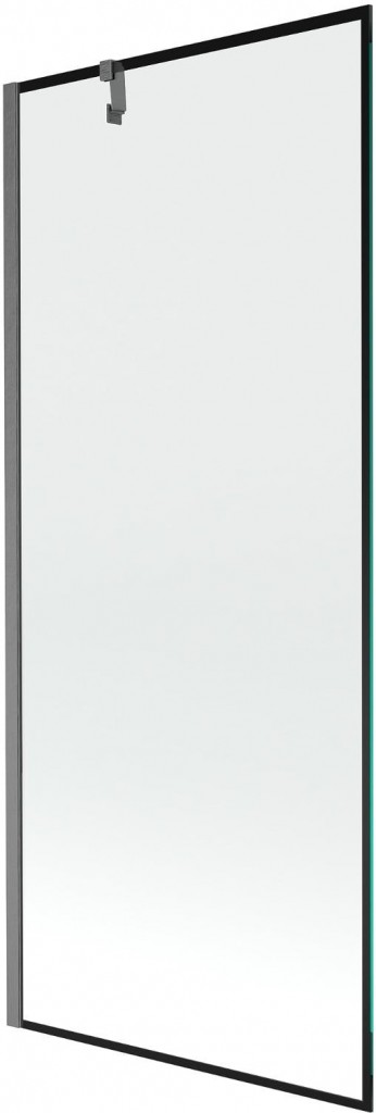 MEXEN/S Next vanová zástěna FIX 80 x 150, černá vzor, grafit kartáčovaná 895-080-000-00-70-66