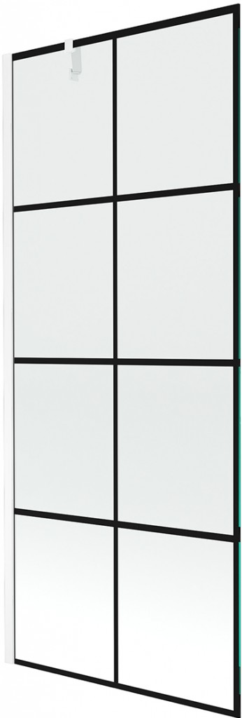 MEXEN/S Next vanová zástěna FIX 80x150, černý dekor, bílá 895-080-000-00-77-20