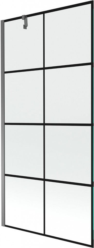 MEXEN/S Next vanová zástěna FIX 90 x 150, černá vzor, grafit metal 895-090-000-00-77-95
