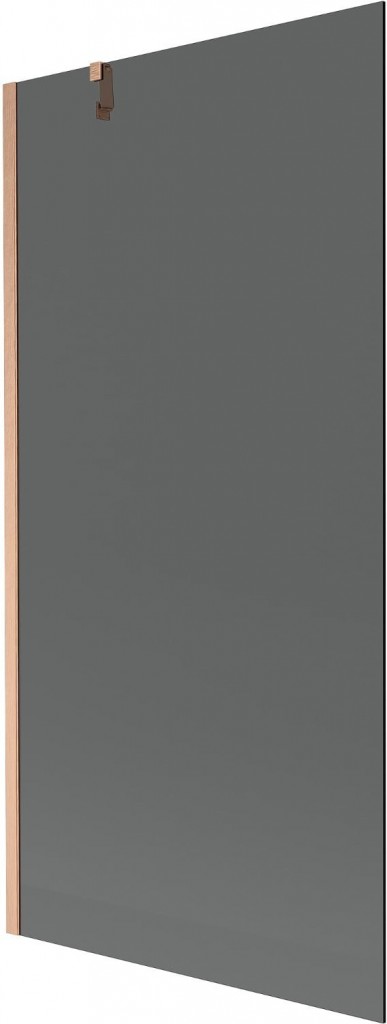 MEXEN/S Next vanová zástěna FIX 90 x 150, grafit, měď kartáčovaná 895-090-000-00-40-65