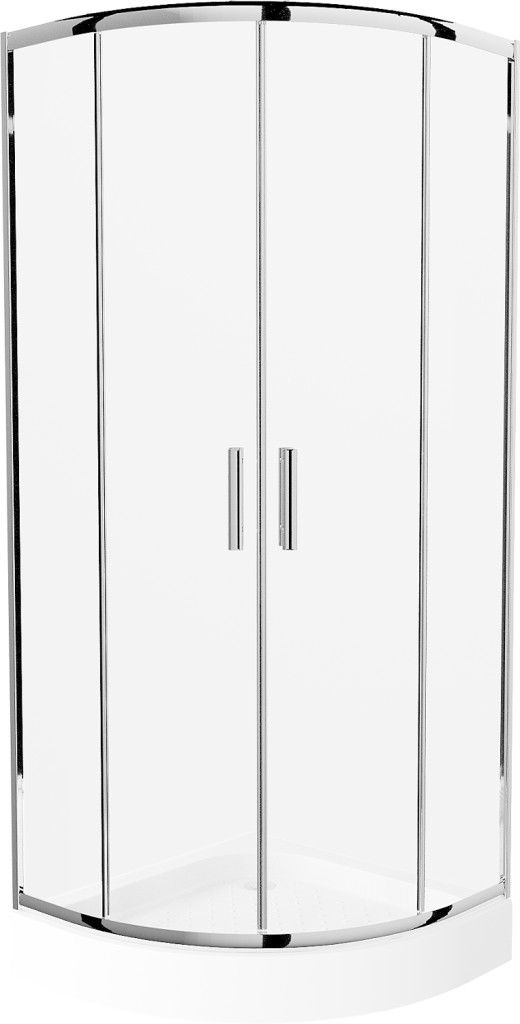 MEXEN/S Rio čtvrtkruhový sprchový kout 70 x 70, transparent, chrom + vanička Rio 863-070-070-01-00-4710