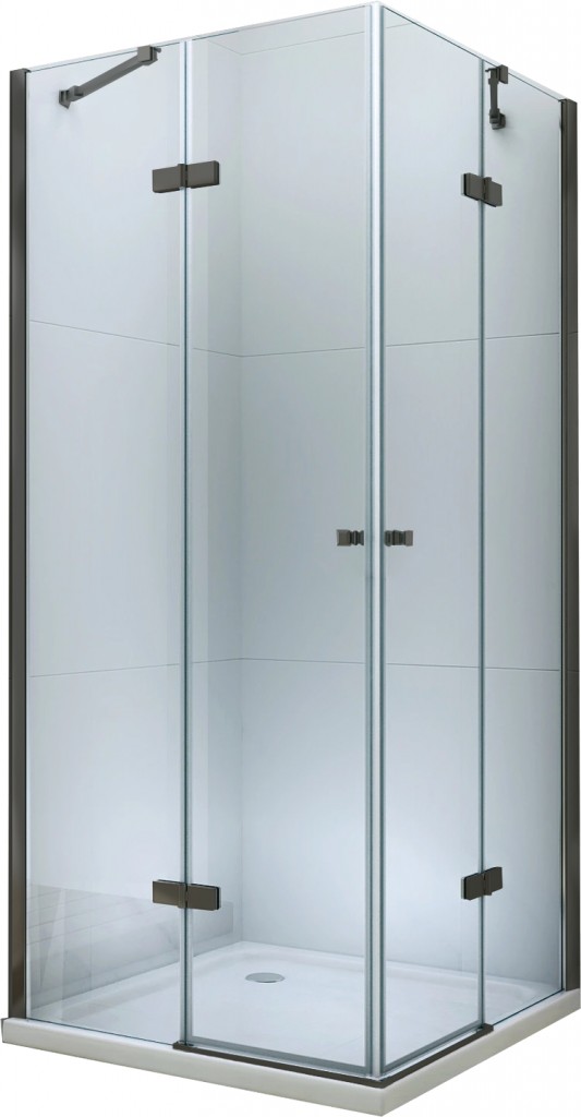 MEXEN/S ROMA sprchový kout 90x80, transparent, černá 854-090-080-70-00-02