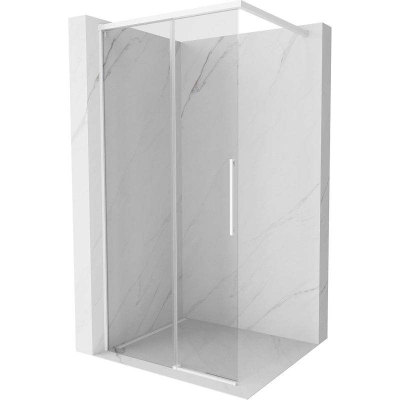 MEXEN/S Rox Sprchová zástěna WALK-IN 70 x 200, transparent 8 mm, bílá 8C2-070-003-20-00