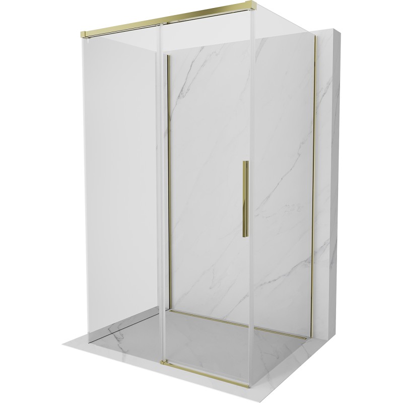MEXEN/S Rox-3S sprchový kout 3 stěnný , posuvný 90 x 75, transparent, zlato 8C2-090-075-50-00-3S