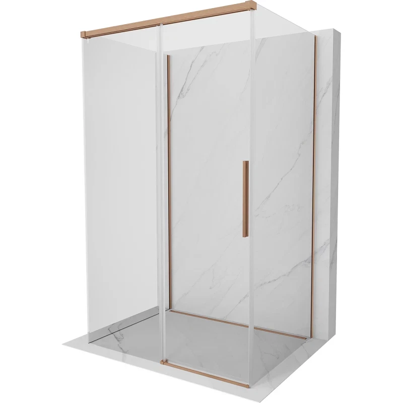 MEXEN/S Rox-3S sprchový kout 3 stěnný , posuvný 90 x 80, transparent, měď kartáčovaná 8C2-090-080-65-00-3S