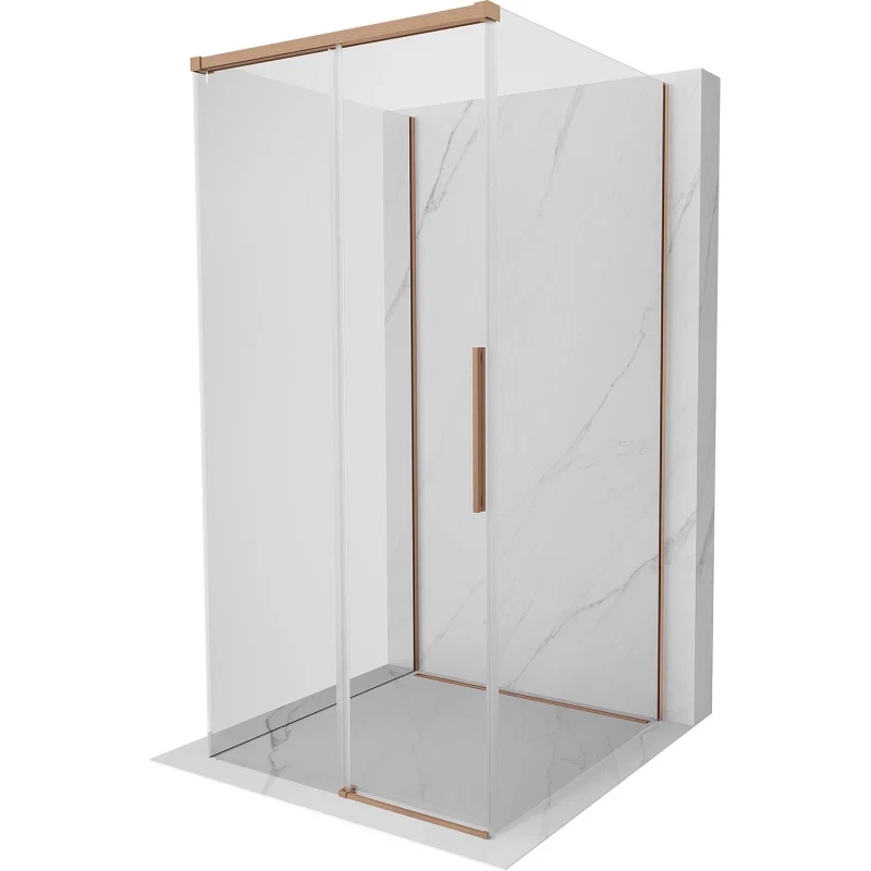 MEXEN/S Rox-3S sprchový kout 3 stěnný , posuvný 90 x 90, transparent, měď kartáčovaná 8C2-090-090-65-00-3S