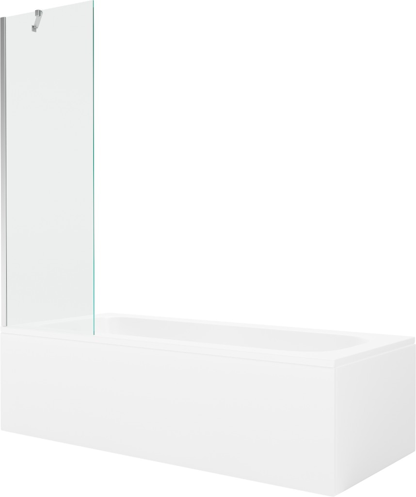 MEXEN/S Vega obdélníková vana 170 x 70 cm s panelem + vanová zástěna 60, transparent, chrom 550117070X9506000001