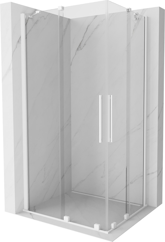 MEXEN/S Velar Duo čtvercový sprchový kout 90 x 80, transparent, bílá 871-090-080-02-20
